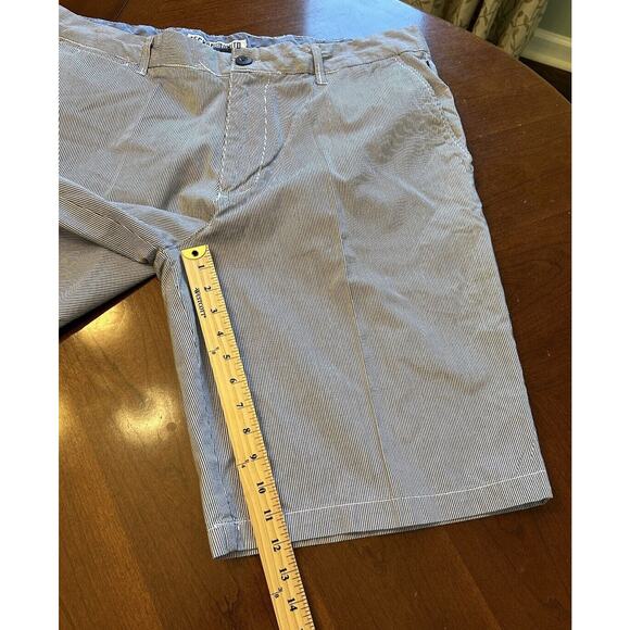 ECKO Unltd 38" shorts blue‎ Pinstripe long length 100% cotton. Excellent Cond. - Picture 4 of 6